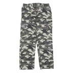 Womens Camouflage Cotton Blend Relaxed Drawstring Trousers W30 L26 Casual Cargo