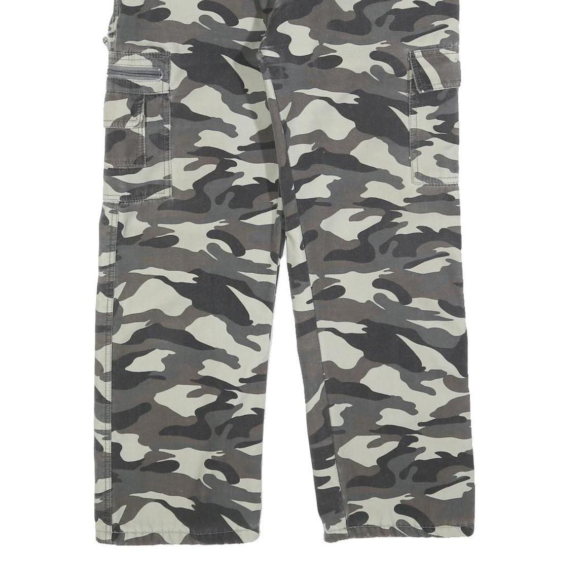 Womens Camouflage Cotton Blend Relaxed Drawstring Trousers W30 L26 Casual Cargo