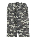 Womens Camouflage Cotton Blend Relaxed Drawstring Trousers W30 L26 Casual Cargo