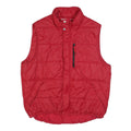 TOMMY HILFIGER Mens Red Polyester Puffer Jacket L Quilted Sleeveless Zip