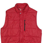 TOMMY HILFIGER Mens Red Polyester Puffer Jacket L Quilted Sleeveless Zip