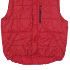 TOMMY HILFIGER Mens Red Polyester Puffer Jacket L Quilted Sleeveless Zip