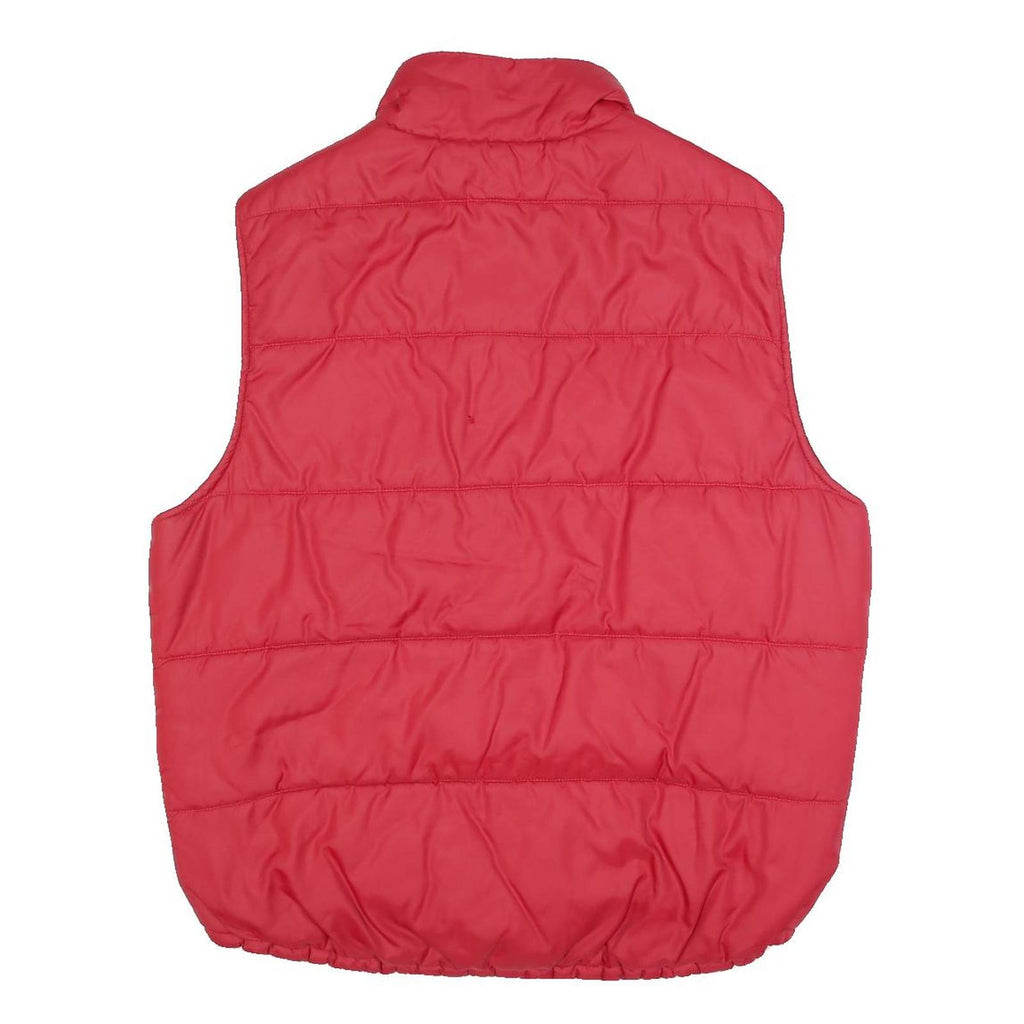 TOMMY HILFIGER Mens Red Polyester Puffer Jacket L Quilted Sleeveless Zip