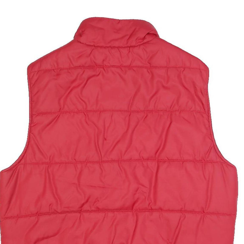 TOMMY HILFIGER Mens Red Polyester Puffer Jacket L Quilted Sleeveless Zip