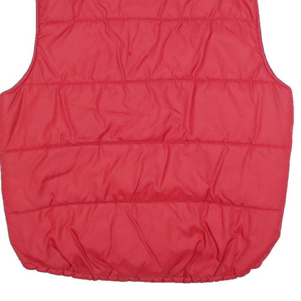 TOMMY HILFIGER Mens Red Polyester Puffer Jacket L Quilted Sleeveless Zip