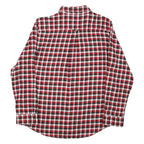 CHAPS Mens Red & Black Check Shirt L Casual Cotton Button Down Long Sleeve
