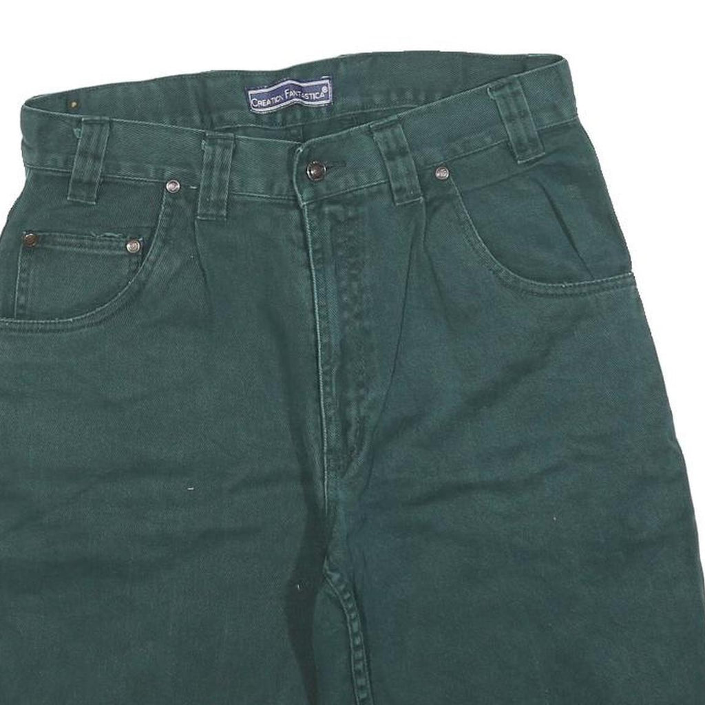 CREATION FANTASTICA Mens Shorts Green Casual Cotton Blend M W32 Relaxed Fit
