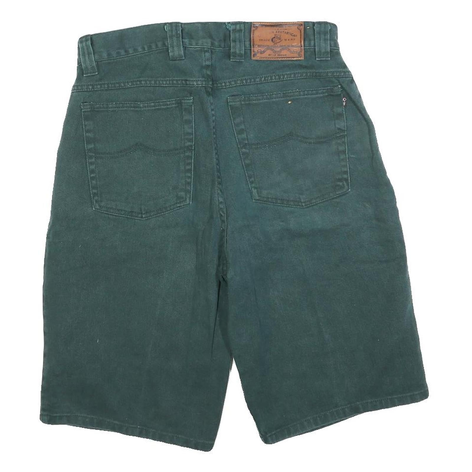 CREATION FANTASTICA Mens Shorts Green Casual Cotton Blend M W32 Relaxed Fit