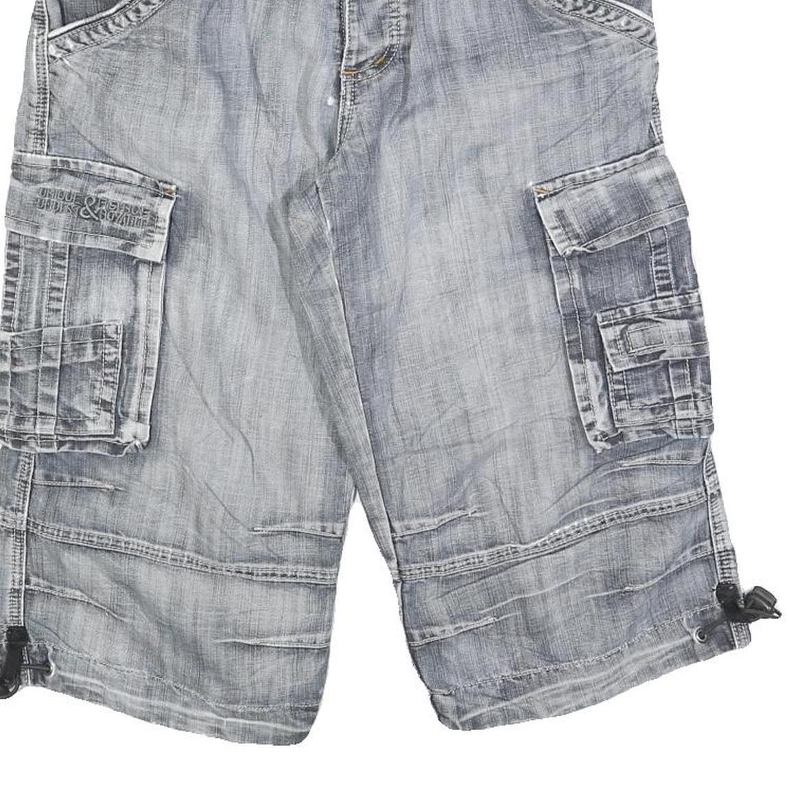 FISHBONE Mens Cargo Blue XS W26 Cotton Shorts Casual Style