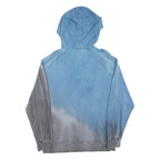 CATERPILLAR Mens Blue & Grey Hoodie S Cotton Blend Pullover CAT Logo Half Zip