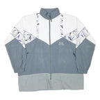 R B COLLECTION Mens Grey & White Polyester Blend Jacket 2XL Zip Colourblock