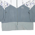 R B COLLECTION Mens Grey & White Polyester Blend Jacket 2XL Zip Colourblock