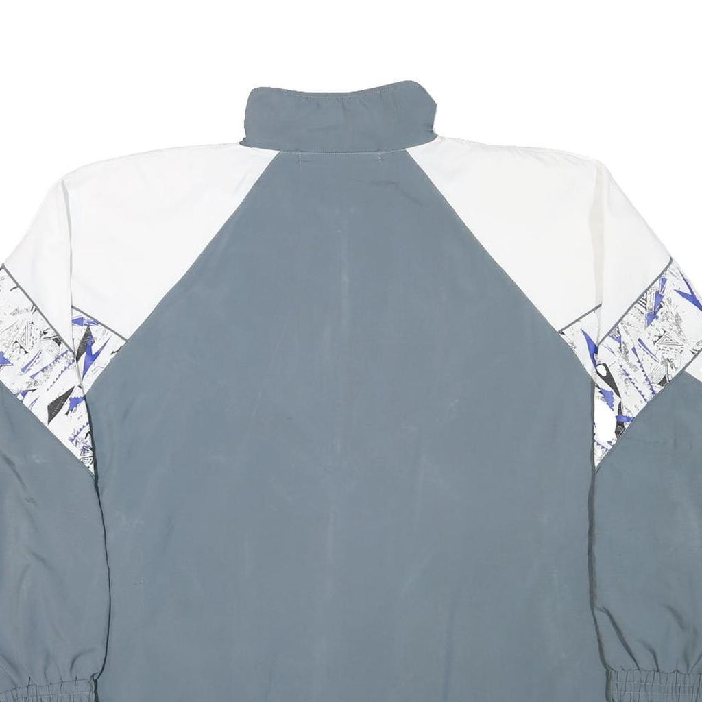 R B COLLECTION Mens Grey & White Polyester Blend Jacket 2XL Zip Colourblock