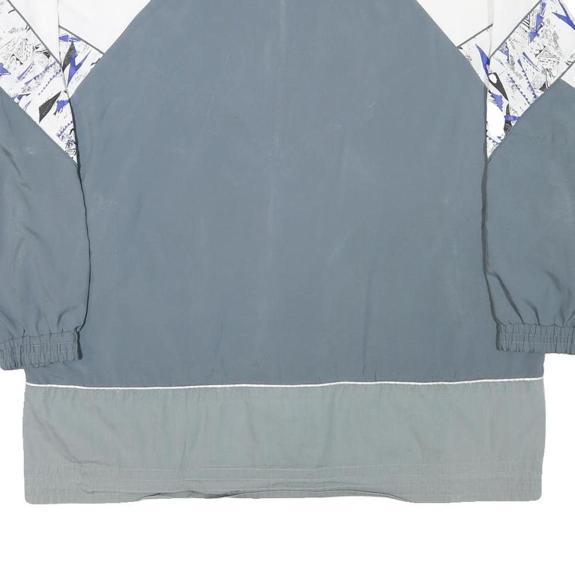 R B COLLECTION Mens Grey & White Polyester Blend Jacket 2XL Zip Colourblock