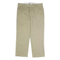 DICKIES Mens Polyester Blend Beige Classic Straight Trousers W38 L29 Workwear