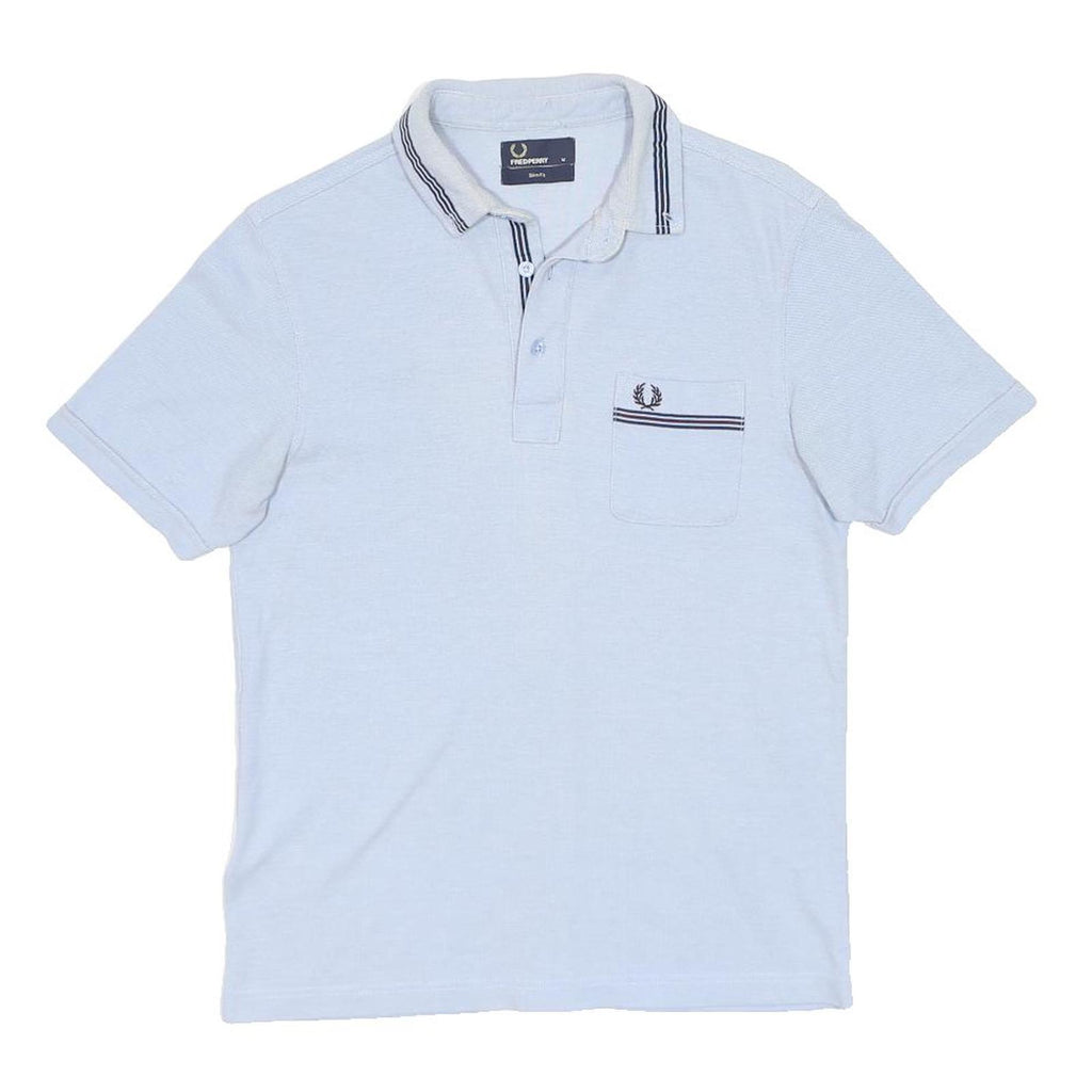FRED PERRY Mens Blue Polo Shirt M Cotton Short Sleeve Pocket Classic