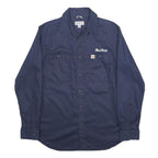 CARHARTT Mens Blue Work Shirt M Power Bully Cotton Blend Durable