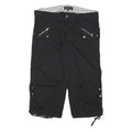 GASOLINE Womens Shorts Black Casual XL W34 Cotton Blend Zip Pocket
