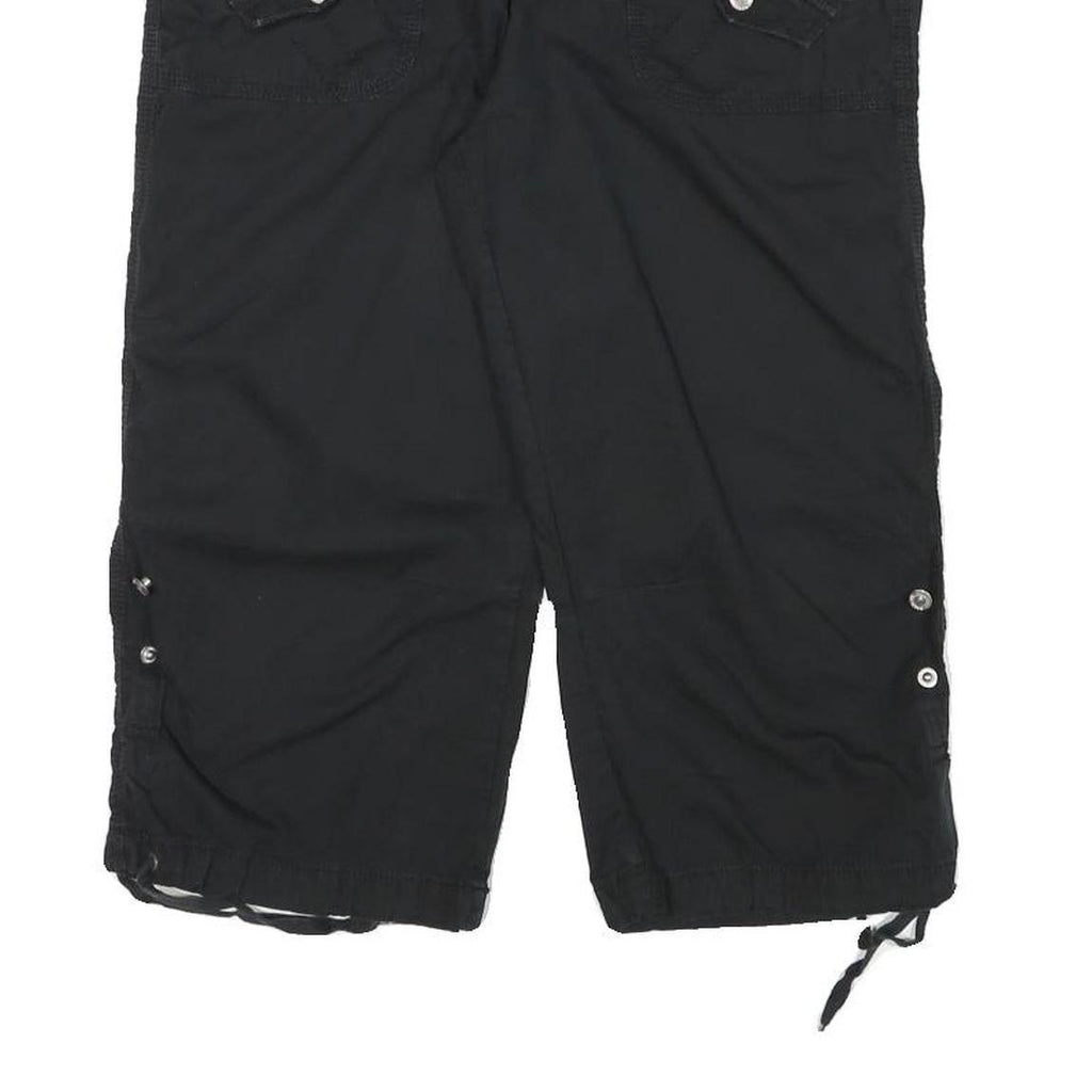 GASOLINE Womens Shorts Black Casual XL W34 Cotton Blend Zip Pocket