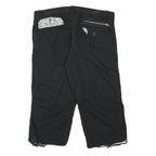 GASOLINE Womens Shorts Black Casual XL W34 Cotton Blend Zip Pocket