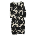 REISS Womens Black & Cream Floral Bodycon Wool Blend Midi Dress UK 4 Elegant