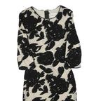 REISS Womens Black & Cream Floral Bodycon Wool Blend Midi Dress UK 4 Elegant
