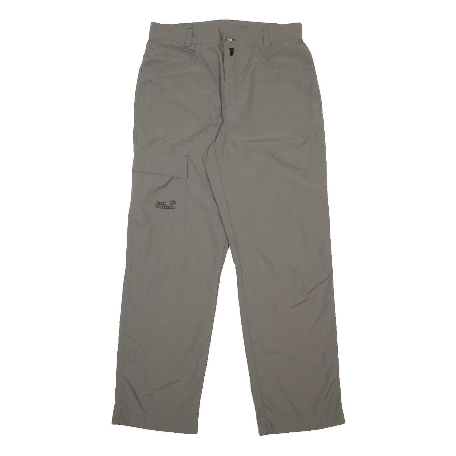 JACK WOLFSKIN Mens Synthetic Beige Regular Fit Straight Leg Trousers W29 L29