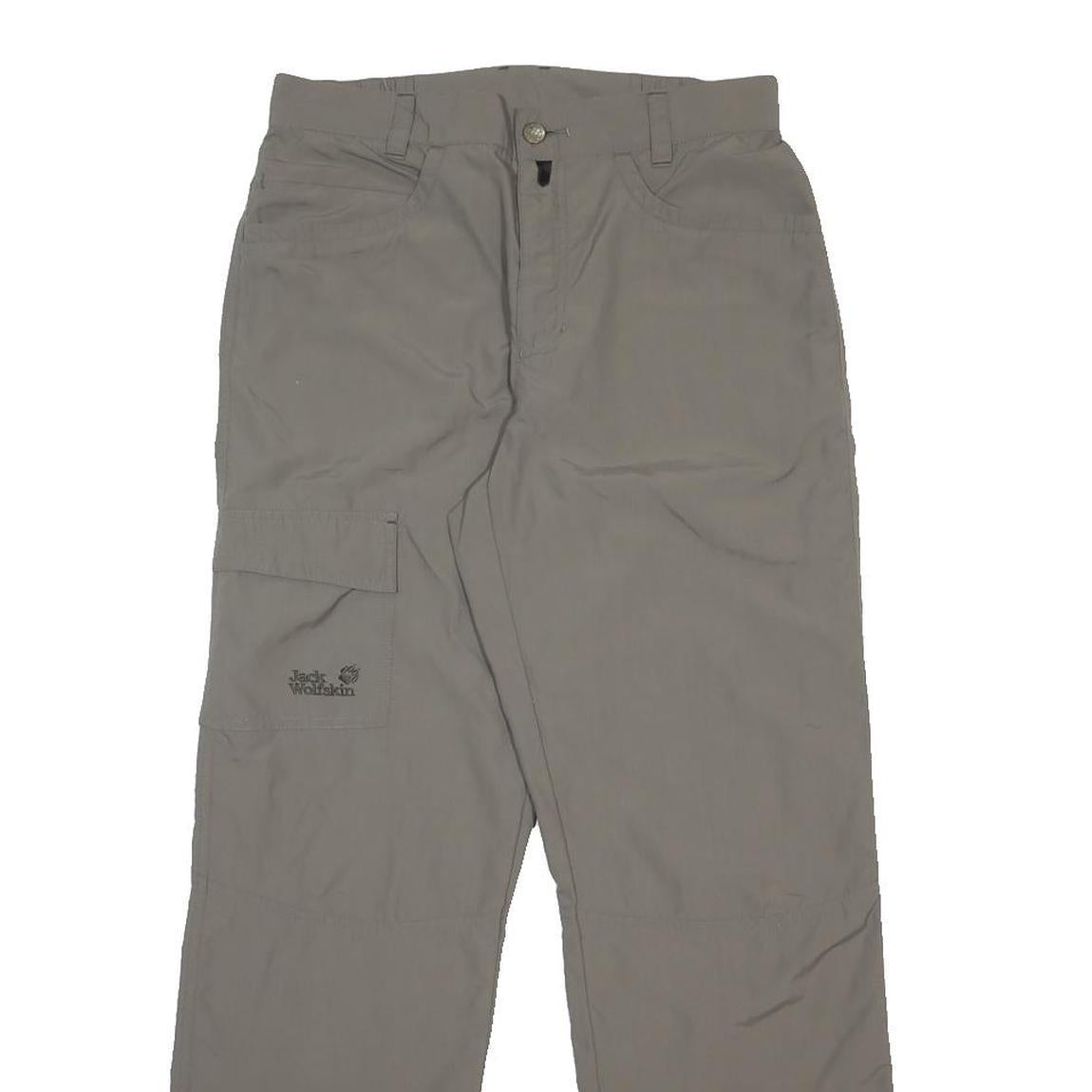 JACK WOLFSKIN Mens Synthetic Beige Regular Fit Straight Leg Trousers W29 L29