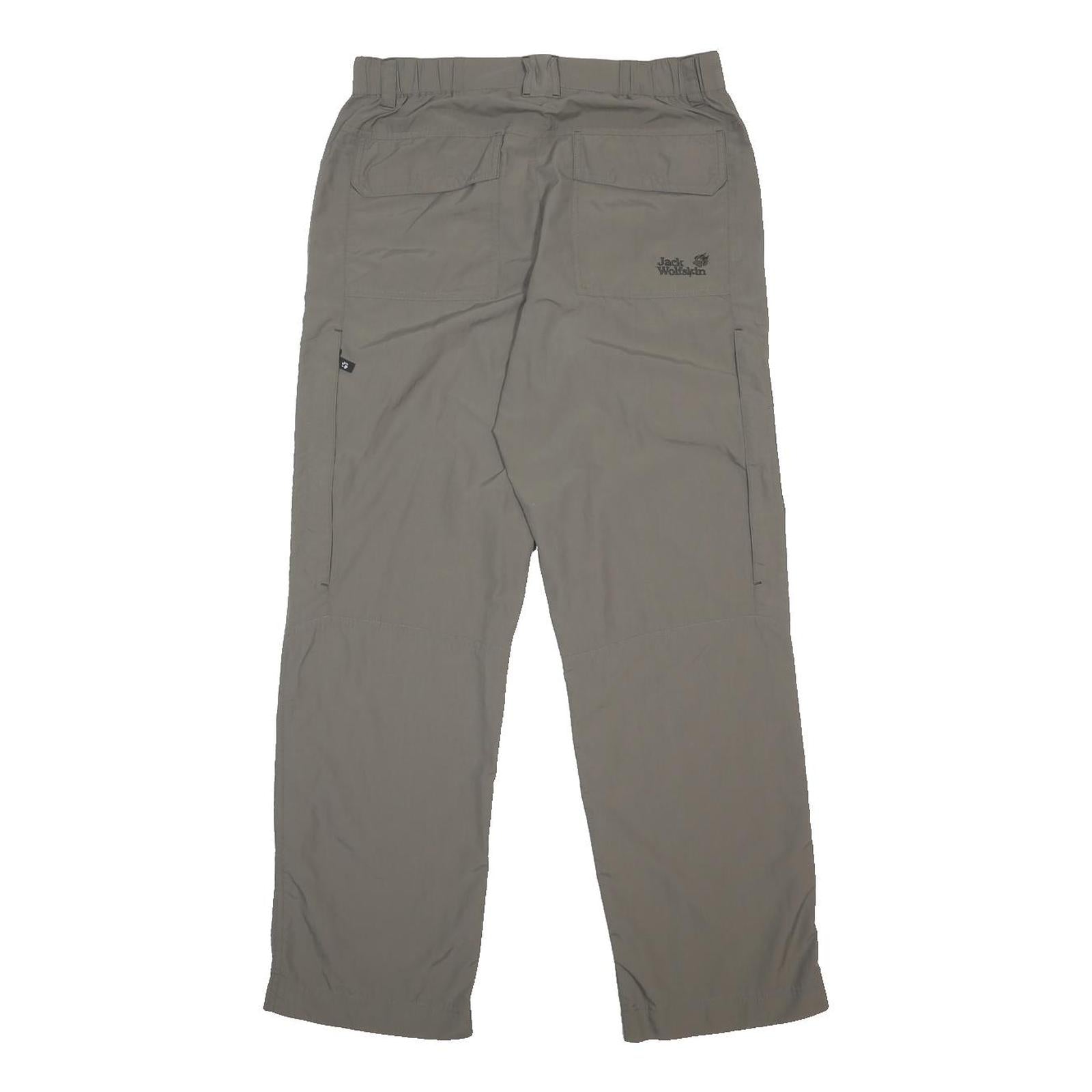 JACK WOLFSKIN Mens Synthetic Beige Regular Fit Straight Leg Trousers W29 L29