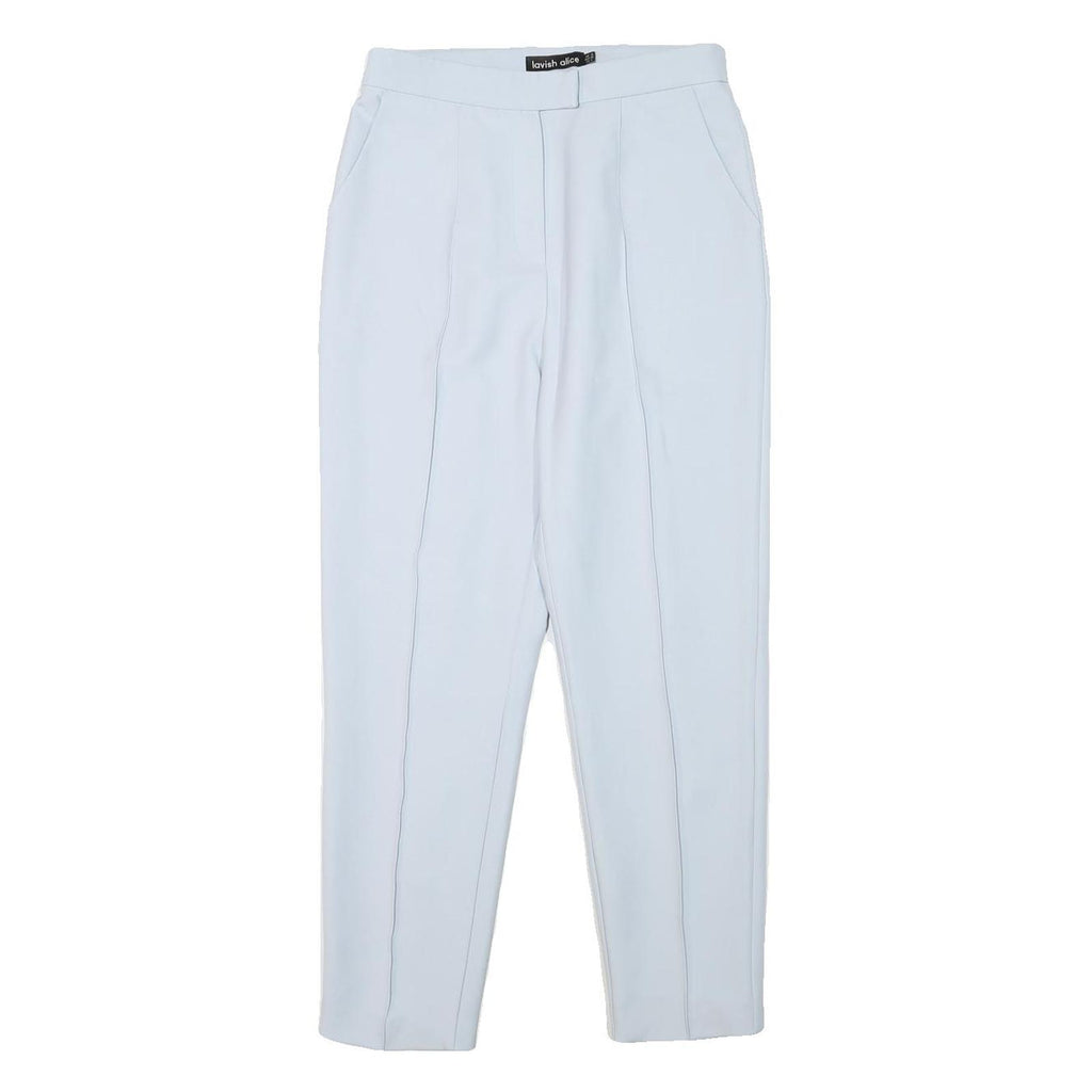 LAVISH ALICE Womens Slim White Trousers W27 L26 Stylish Zip Closure