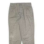 TOMMY HILFIGER Mens Regular Beige Cotton Blend Trousers W34 L32 Classic Zip
