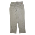 TOMMY HILFIGER Mens Regular Beige Cotton Blend Trousers W34 L32 Classic Zip