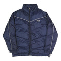 FILA Mens Navy Blue Zip Jacket L Polyester Blend Plain Sportswear Casual