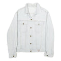 GUESS Mens Light Blue Denim Jacket L Cotton Button Plain Casual Classic Fit