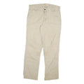 CARHARTT Mens Jeans Beige Relaxed Straight Cotton Blend W36 L34 Workwear Zip