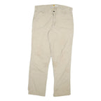 CARHARTT Mens Jeans Beige Relaxed Straight Cotton Blend W36 L34 Workwear Zip