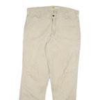 CARHARTT Mens Jeans Beige Relaxed Straight Cotton Blend W36 L34 Workwear Zip