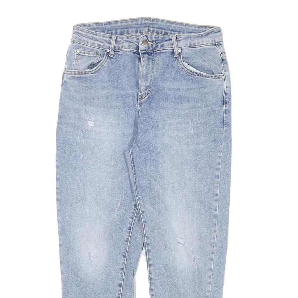 Womens Slim Light Blue Denim Jeans Cotton Blend Zip W28 L24 Stylish Casual Wear