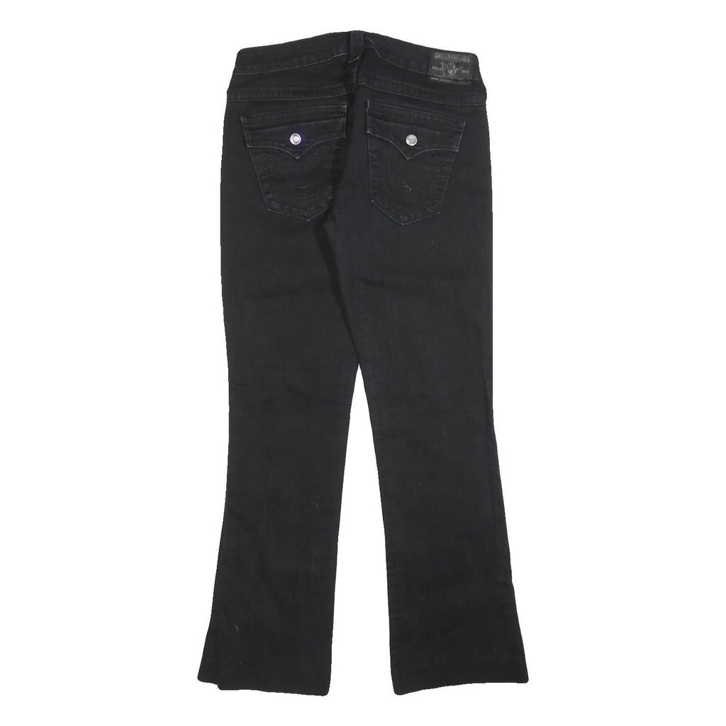 TRUE RELIGION Womens Black Slim Straight Denim Medium W29 L30 Jeans Classic Fit
