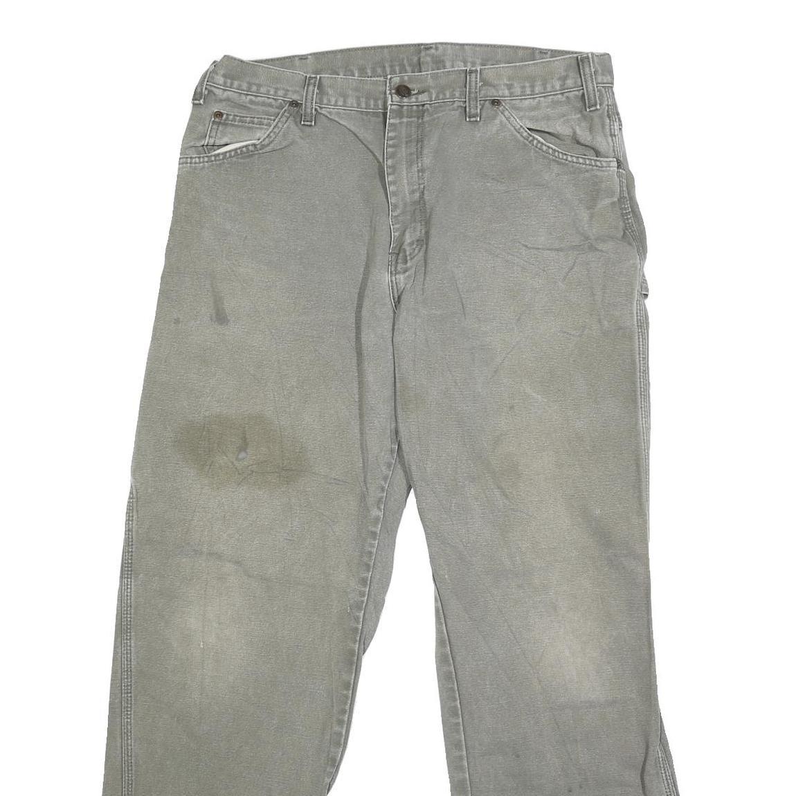 DICKIES Mens Jeans Grey Regular Straight Denim Good Condition W34 L31 Workwear