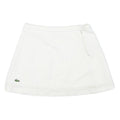 LACOSTE Womens White Mini Polyester Blend Plain Skirt M Tennis Casual