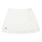 LACOSTE Womens White Mini Polyester Blend Plain Skirt M Tennis Casual