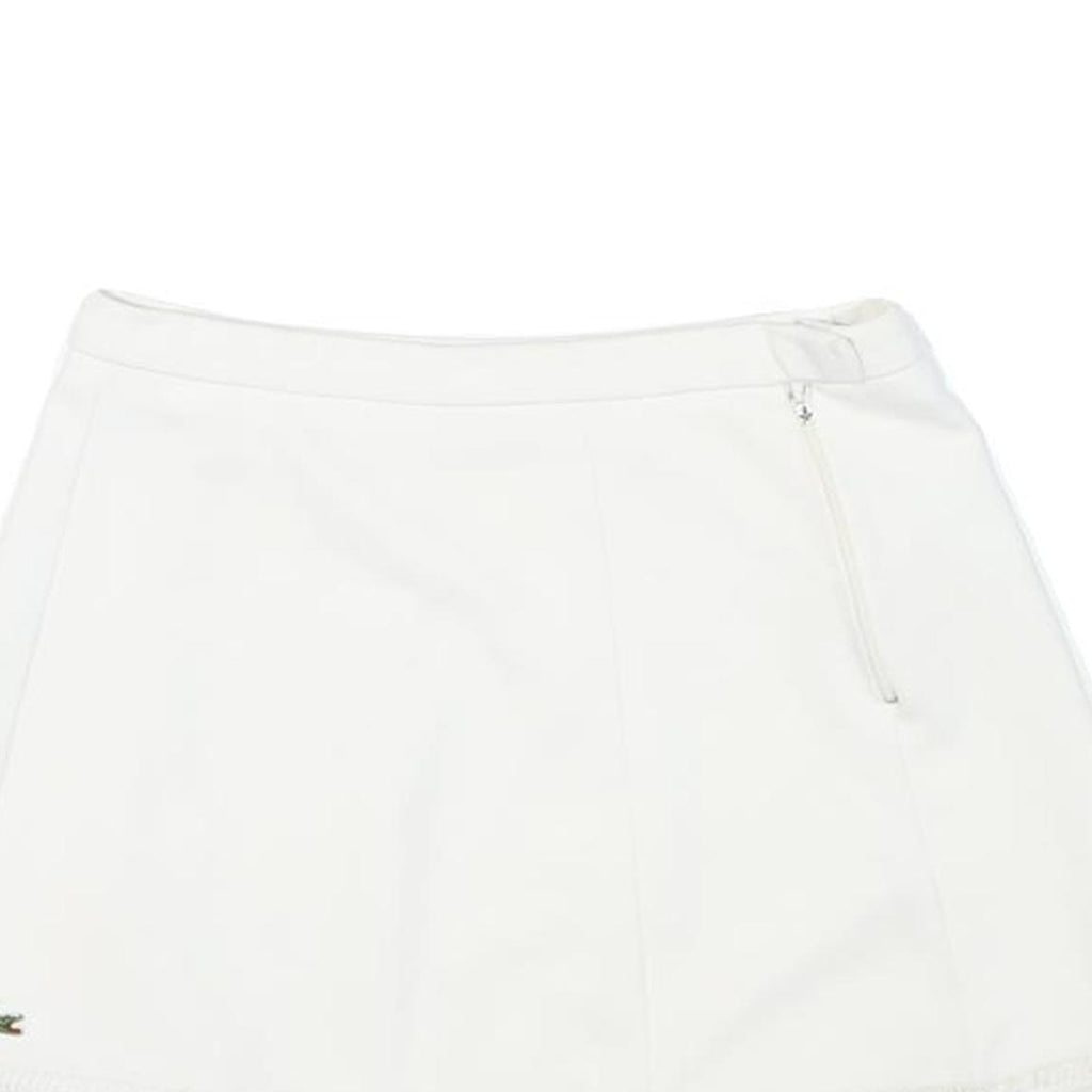 LACOSTE Womens White Mini Polyester Blend Plain Skirt M Tennis Casual