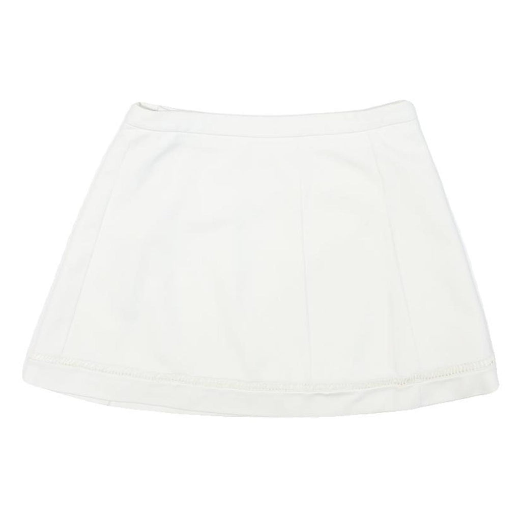 LACOSTE Womens White Mini Polyester Blend Plain Skirt M Tennis Casual