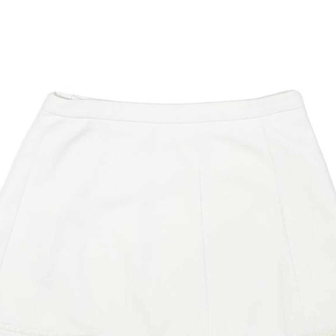 LACOSTE Womens White Mini Polyester Blend Plain Skirt M Tennis Casual