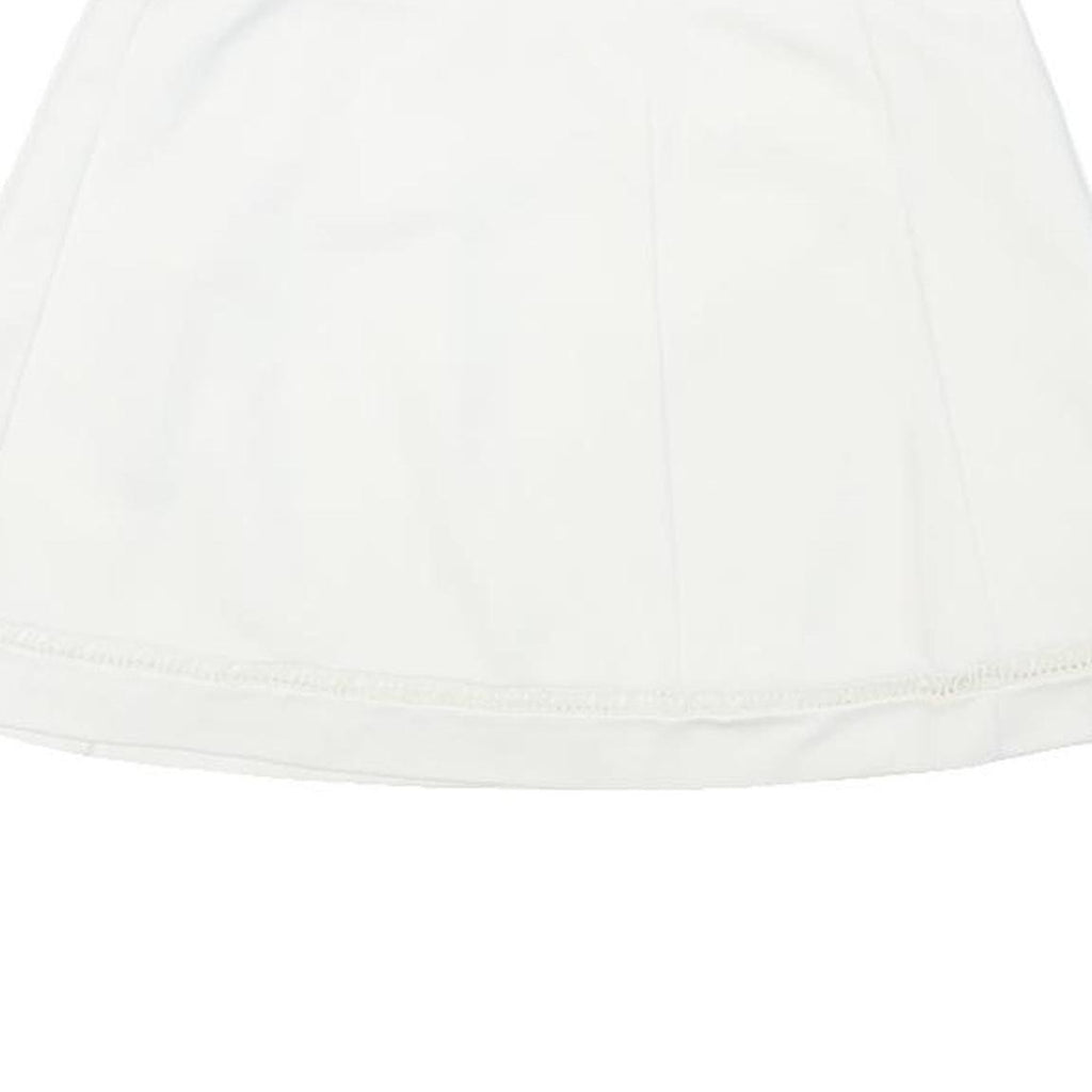 LACOSTE Womens White Mini Polyester Blend Plain Skirt M Tennis Casual