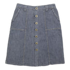 CLEO Womens Blue Denim Button Front Mini Cotton Blend Skirt Size S Casual