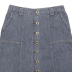 CLEO Womens Blue Denim Button Front Mini Cotton Blend Skirt Size S Casual