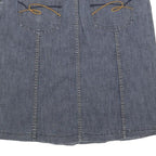 CLEO Womens Blue Denim Button Front Mini Cotton Blend Skirt Size S Casual