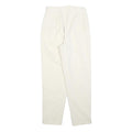 Womens Cotton Cream Regular Fit Straight Leg Trousers W26 L28 Zip Closure